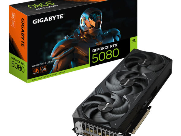 GIGABYTE GeForce RTX 5080 WINDFORCE OC SFF 16G Scheda Grafica - 16 GB GDDR7, 256 bit, PCI-E 5.0, 2670MHz Frequenza Base, 3 x DP 2.1a, 1 x HDMI 2.1b, GV-N5080WF3OC-16GD