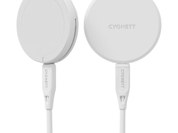 Cygnett ChargePuck Qi2.0 Cuffie, Smartphone Bianco USB Carica wireless Ricarica rapida Interno