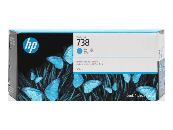 HP Cartuccia di inchiostro ciano 738 DesignJet da 300 ml