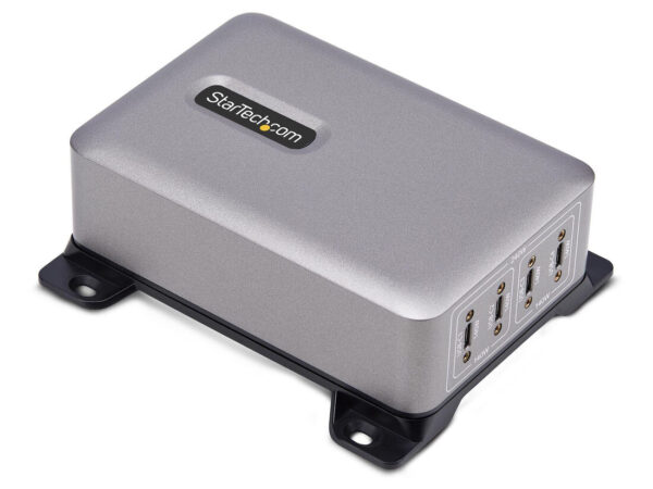 StarTech.com Caricatore USB-C a 4 porte multidispositivo, 240 W totali, porta singola 140 W EPR, PD 3.1, porte con blocco a vite, staffa di montaggio inclusa