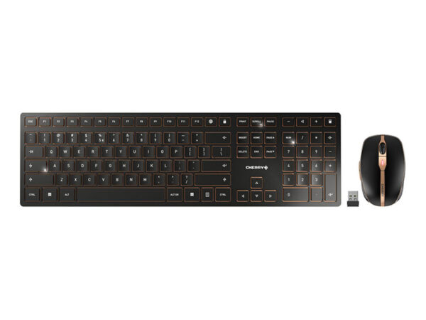 CHERRY DW 9000 SLIM tastiera Mouse incluso Universale RF senza fili + Bluetooth QWERTY Inglese US Nero