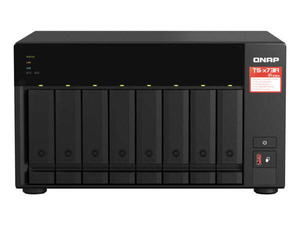 QNAP TS-873A NAS Tower Ryzen Embedded V1500B 8 GB DDR4 0 TB QNAP Turbo System Nero