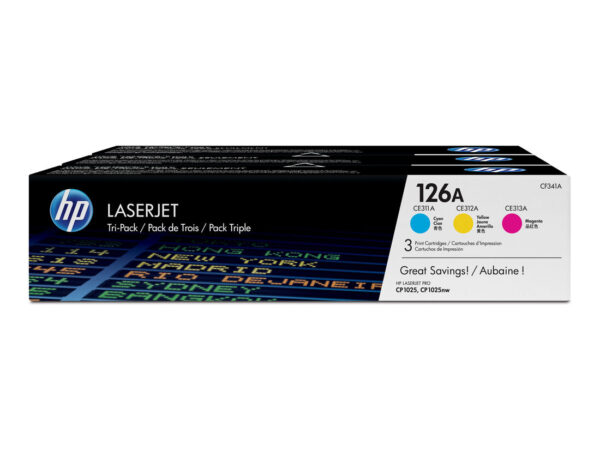 HP Confezione da 3 cartucce originali di toner ciano/magenta/giallo LaserJet 126A