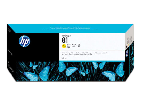 HP Cartuccia inchiostro giallo DesignJet 81, 680 ml