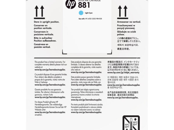 HP Cartuccia inchiostro Latex ciano chiaro 881 da 5 litri