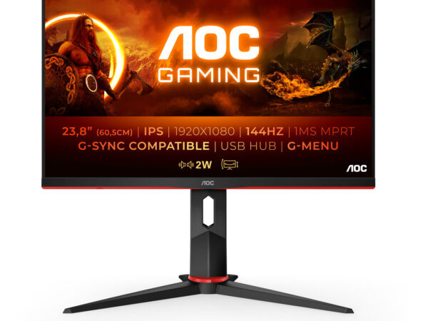 AOC G2 24G2U/BK Monitor PC 60,5 cm (23.8") 1920 x 1080 Pixel Full HD LED Nero, Rosso