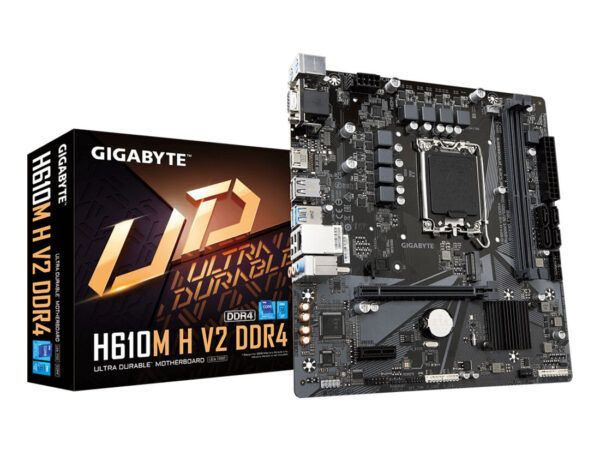 GIGABYTE H610M H V2 DDR4 Scheda madre - Supporta processori Intel Core 14th CPUs, 6+1+1 Hybrid Digital VRM, up to 3200MHz DDR4 (OC), 1xPCIe 3.0 M.2, GbE LAN, USB 3.2 Gen 1