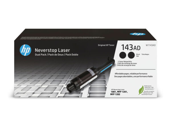 HP Kit ricarica toner nero originale Neverstop 143AD, dual-pack