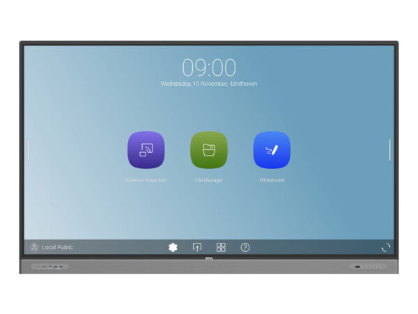 BenQ RM7503 Pannello piatto interattivo 190,5 cm (75") LED 450 cd/m² 4K Ultra HD Nero Touch screen Processore integrato Android 9.0 18/7