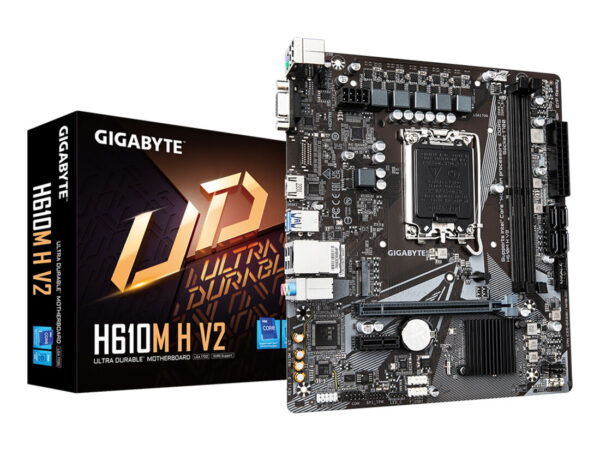 GIGABYTE H610M H V2 Scheda madre - Supporta processori Intel Core 14th CPUs, 4+1+1 Hybrid Digital VRM, up to 5600MHz DDR5, 1xPCIe 3.0 M.2, GbE LAN, USB 3.2 Gen 1