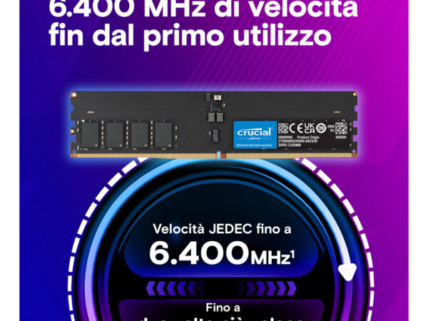 Crucial CT64G64C52CU5 memoria 64 GB 1 x 64 GB DDR5 6400 MT/s
