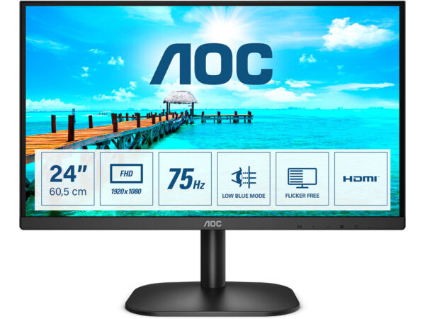 AOC B2 24B2XHM2 Monitor PC 60,5 cm (23.8") 1920 x 1080 Pixel Full HD LCD Nero