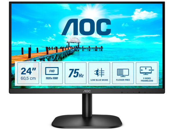 AOC B2 24B2XDM Monitor PC 60,5 cm (23.8") 1920 x 1080 Pixel Full HD LCD Nero