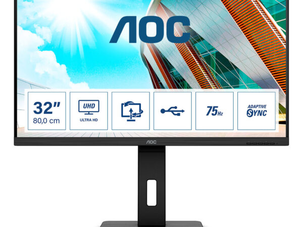 AOC P2 U32P2 Monitor PC 80 cm (31.5") 3840 x 2160 Pixel 4K Ultra HD LED Nero