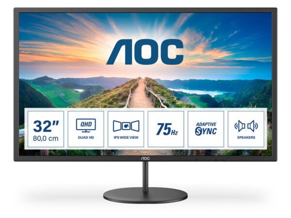 AOC V4 Q32V4 Monitor PC 80 cm (31.5") 2560 x 1440 Pixel 2K Ultra HD LED Nero