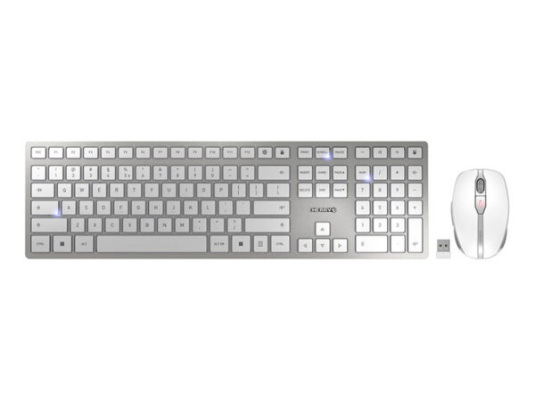 CHERRY DW 9100 SLIM tastiera Mouse incluso Universale RF senza fili + Bluetooth QWERTY Inglese US Argento