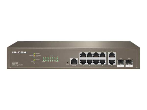 IP-COM Networks G5312F switch di rete Gestito L3 Gigabit Ethernet (10/100/1000) 1U Marrone