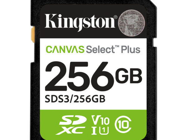 Kingston Technology 256GB SDXC Canvas Select Plus Gen3 150MB/s C10 UHS-I U1 V10