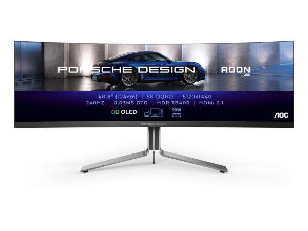 AOC Porsche PD49 LED display 124,5 cm (49") 5120 x 1440 Pixel DQHD QD-OLED Nero