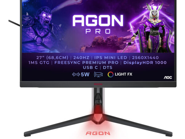 AOC AGON AG274QZM Monitor PC 68,6 cm (27") 2560 x 1440 Pixel Quad HD LED Nero, Rosso