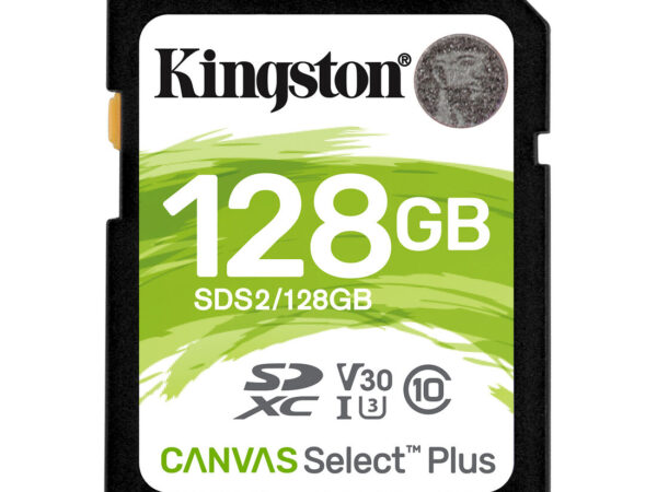 Kingston Technology Scheda SDXC Canvas Select Plus 100R C10 UHS-I U3 V30 da 128GB