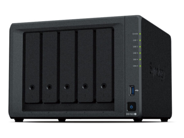 Synology DiskStation DS1522+ server NAS e di archiviazione Tower AMD Embedded R-Series SoC R1600 8 GB DDR4 DiskStation Manager Nero
