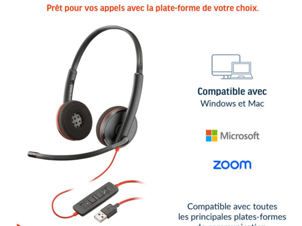 Poly Cuffie Blackwire C3220 USB-C + custodia (sfuse)