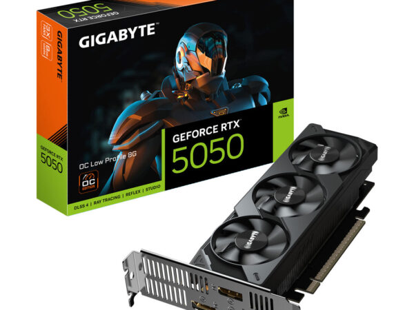 GIGABYTE GeForce RTX 5050 OC Low Profile 8G Scheda Grafica - 8GB GDDR6, 128bit, PCI-E 5.0, 2587MHz Frequenza core, 2 x DP, 2 x HDMI, NVIDIA DLSS 4, GV-N5050OC-8GL