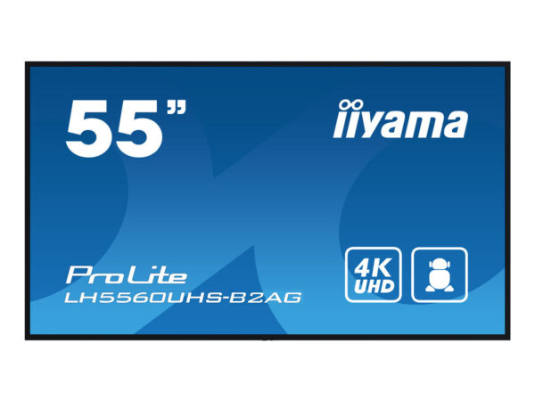 iiyama LH5560UHS-B2AG visualizzatore di messaggi Pannello A digitale 139,7 cm (55") LED Wi-Fi 500 cd/m² 4K Ultra HD Nero Processore integrato Android 11 24/7