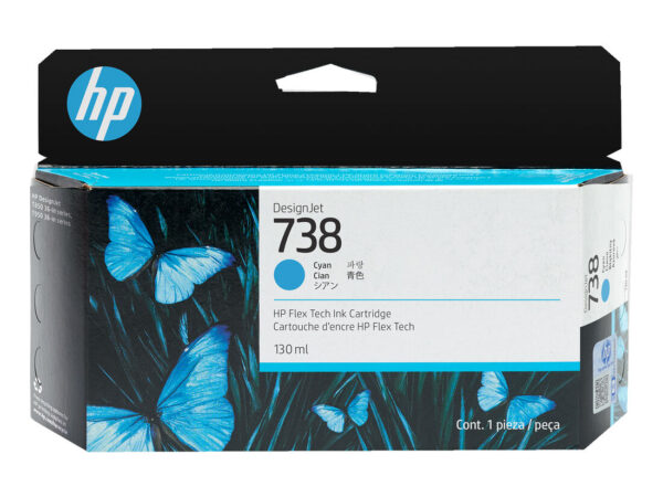 HP Cartuccia di inchiostro ciano DesignJet 738 da 130 ml