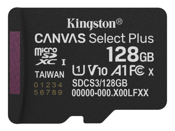 Kingston Technology 128GB micSDXC Canvas Select Plus Gen3 150R A1 (Adattatore SD non incluso)