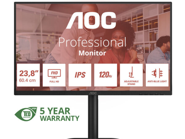 AOC 24E4U Monitor PC 60,5 cm (23.8") 1920 x 1080 Pixel Full HD LED Nero