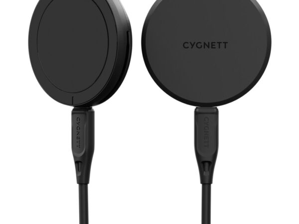 Cygnett ChargePuck Qi2.0 Cuffie, Smartphone Nero USB Carica wireless Ricarica rapida Interno