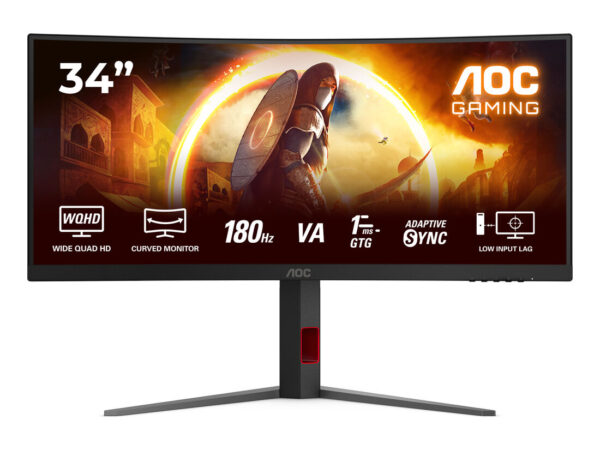 AOC G4 CU34G4 Monitor PC 86,4 cm (34") 3440 x 1440 Pixel Wide Quad HD LED Nero, Rosso