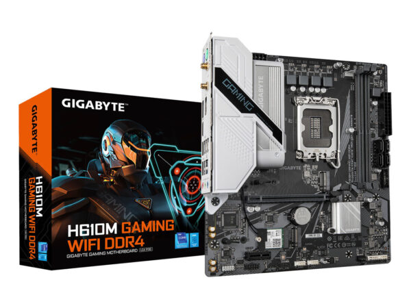 GIGABYTE H610M GAMING WF DDR4 Scheda madre - Supporta processori Intel Core 14th CPUs, 6+1+1 Hybrid Digital VRM, up to 3200MHz DDR4, 2xPCIe 3.0 M.2, Wi-Fi 802.11ac, GbE LAN , USB 3.2 Gen 1