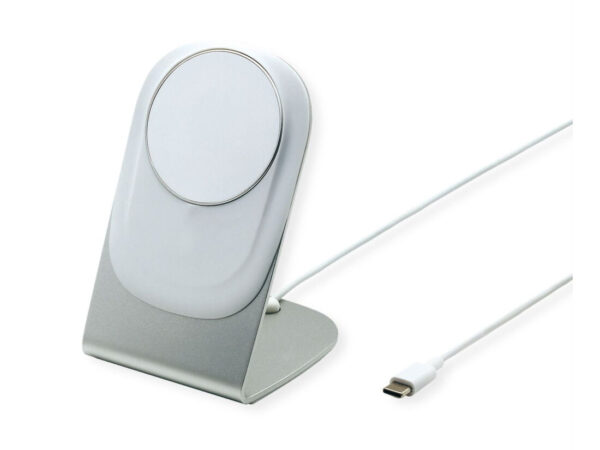 ROLINE 19.11.1016 Caricabatterie per dispositivi mobili Smartphone Argento, Bianco USB Carica wireless Ricarica rapida Interno