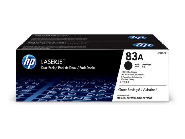 HP Confezione doppia di cartucce toner originali nero 83A LaserJet