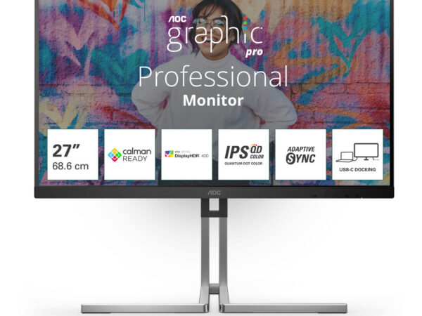AOC Q27U3CV Monitor PC 68,6 cm (27") 2560 x 1440 Pixel 4K Ultra HD LCD Nero