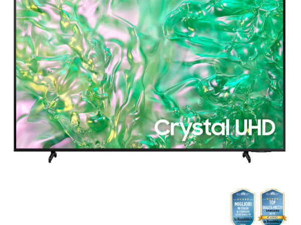 Samsung TV Crystal UHD 4K 75" UE75DU8070UXZT Smart TV Wi-Fi Black 2024, Processore Crystal 4K, 4K Upscaling, AirSlim Design, OTS Lite