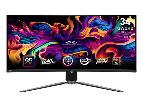 MSI MPG 341CQPX QD-OLED Monitor PC 86,4 cm (34") 3440 x 1440 Pixel UltraWide Quad HD Nero