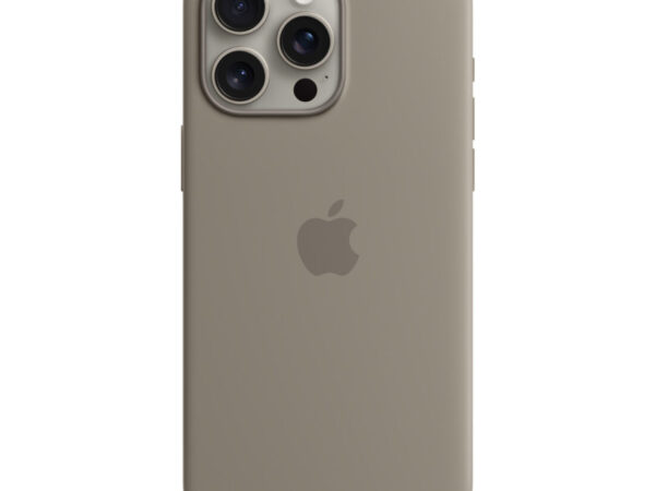 Apple Custodia MagSafe in silicone per iPhone 15 Pro Max - Grigio creta