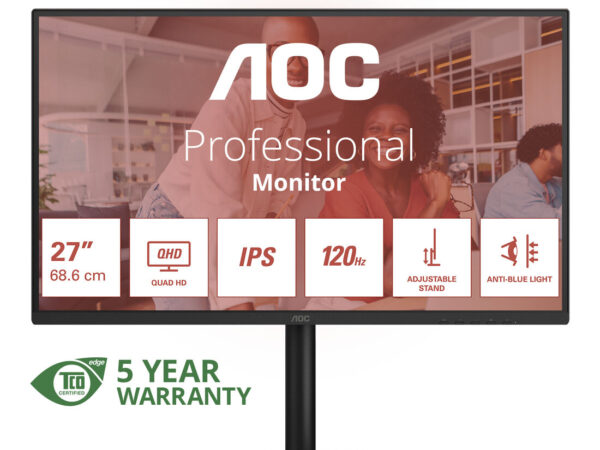 AOC E4 Q27E4U Monitor PC 68,6 cm (27") 2560 x 1440 Pixel Quad HD LED Nero