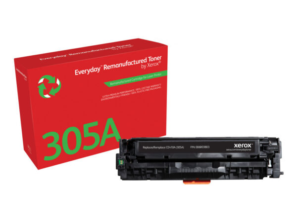 Everyday Toner rigenerato  di Xerox Nero compatibile con HP 305A (CE410A), Capacità standard