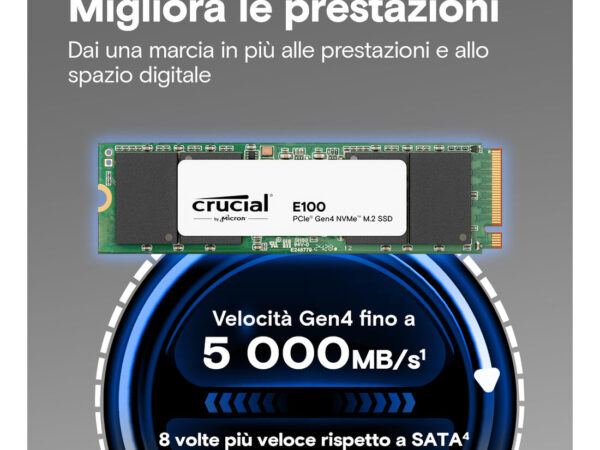 Crucial E100 2 TB M.2 PCI Express 4.0 NVMe