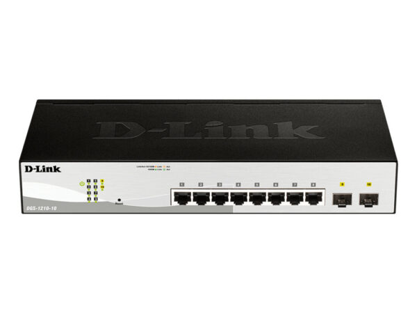D-Link DGS-1210-10 switch di rete Gestito L2 Gigabit Ethernet (10/100/1000) 1U Nero, Grigio