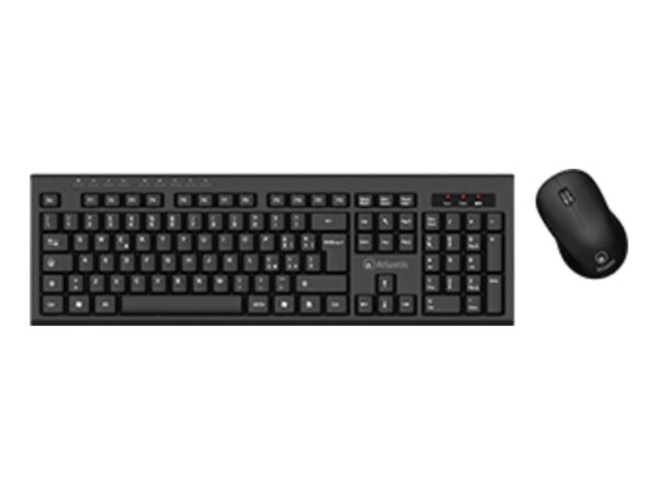 Atlantis Land P013-AX280G+M tastiera Mouse incluso Universale RF Wireless QWERTY Italiano Nero