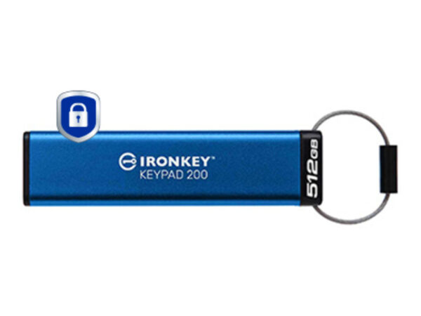 Kingston Technology IronKey Keypad 200 da 512 GB, FIPS 140-3 livello 3 (in fase di approvazione) crittografata AES-256