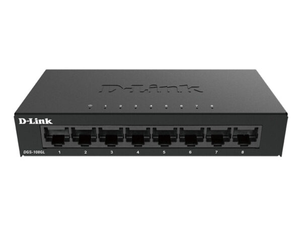 D-Link DGS-108GL Non gestito Gigabit Ethernet (10/100/1000) Nero