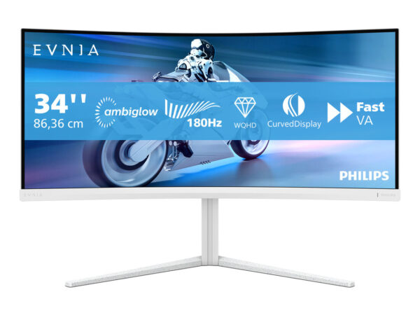 Philips 34M2C5501A/00 Monitor PC 86,4 cm (34") 3440 x 1440 Pixel Wide Quad HD LCD Bianco