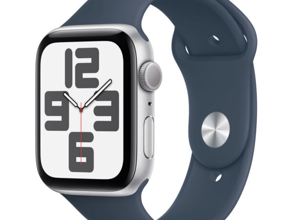 Apple Watch SE GPS Cassa 44mm in Alluminio Argento con Cinturino Sport Blu Tempesta - M/L